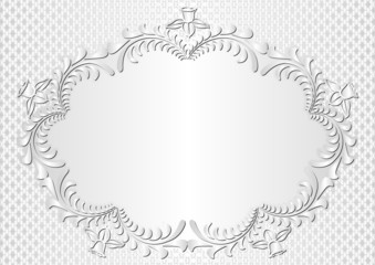 white background with floral border