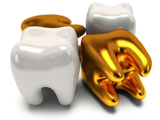 Gold and healthy teeth