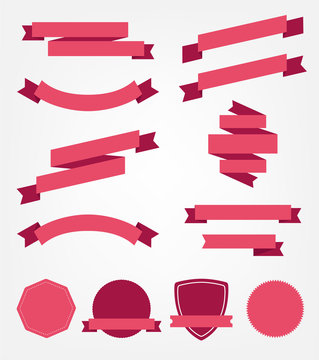 vector set of empty retro ribbons