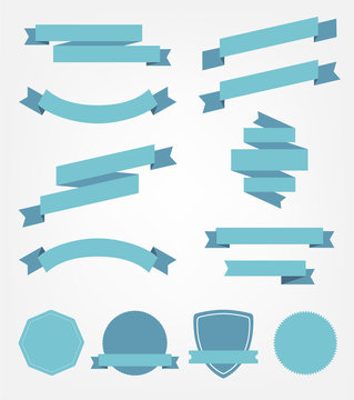 vector set of empty retro ribbons