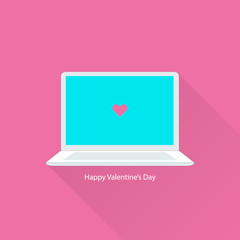 Valentines day greeting card with notebook