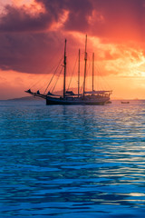 Fototapeta premium Recreational Yacht at the Indian Ocean