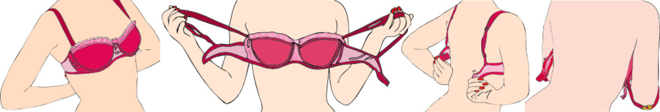 Una donna mentre si toglie il reggiseno