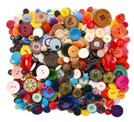 Various of colorful sewing buttons isolated on white