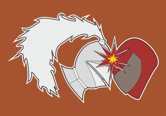 Two helmets collide with each other