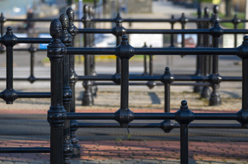 Protective Railing at Railway Crossing