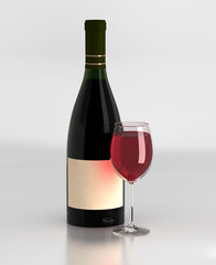 Wine Bottle  and Wineglass