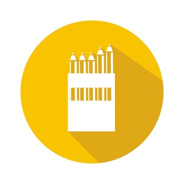 recommend clip art: Icono caja de lápices amarillo botón sombra