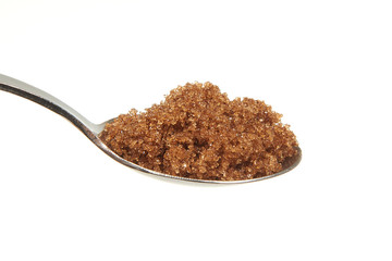 Brown sugar on a teaspoon