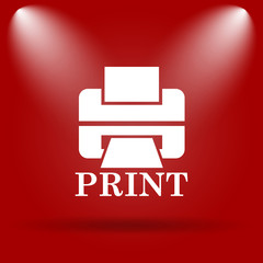 Printer with word PRINT icon