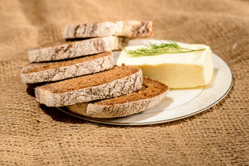Image of bread loaf and butter
