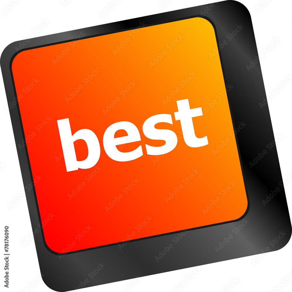 Poster best button on keyboard with soft focus