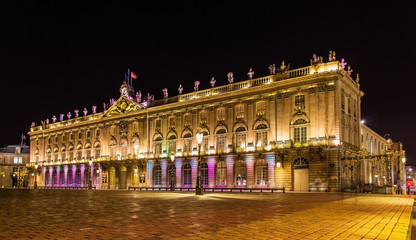 Fototapeta na wymiar Hotel de Ville (City Hall, Palais de Stanislas) in Nancy, France