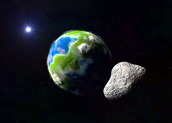 Attack of the asteroid on the Earth