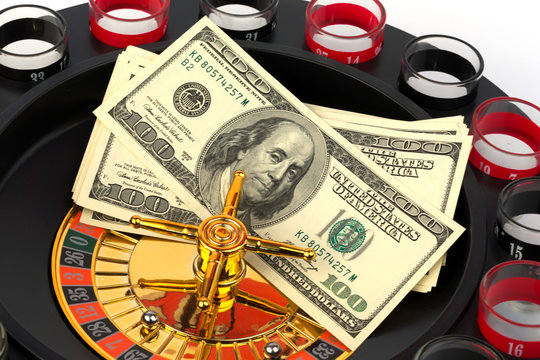 roulette casino game American dollars money toned photo