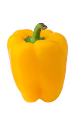 Yellow bell pepper isolated on white