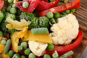 Frozen vegetables background