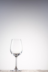 Empty wine glass.On table.