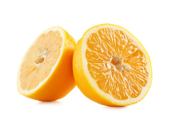Sliced lemon isolated on white