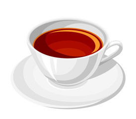 Cup of tea. Vector illustration.
