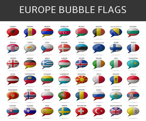 europe bubble flags vector