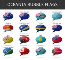 oceania bubble flags vector