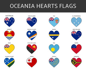 ocenia hearts flags vector