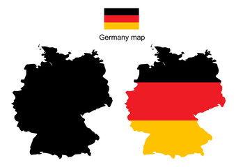 Obraz premium Germany map vector, Germany flag vector