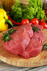 Raw beef steak