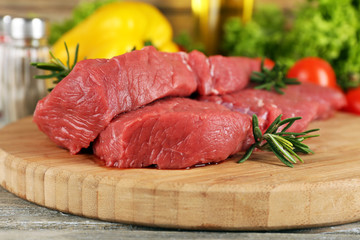 Raw beef steak