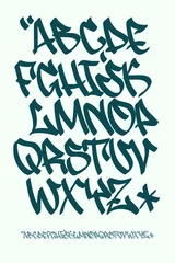 Papier Peint photo Lavable Graffiti Police de graffiti - manuscrite - alphabet vectoriel