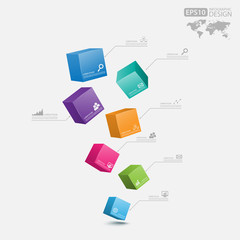Business Infographics cube 3d,vector