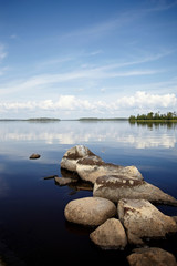 Water landscape with stones.