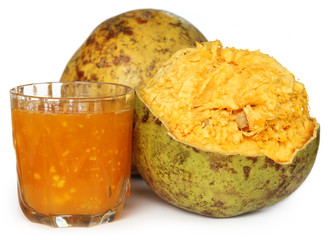 Medicinal Bael fruit with juice
