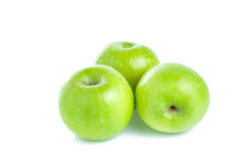 green apples isolated on white background