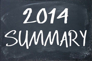 2014 summary text write on blackboard