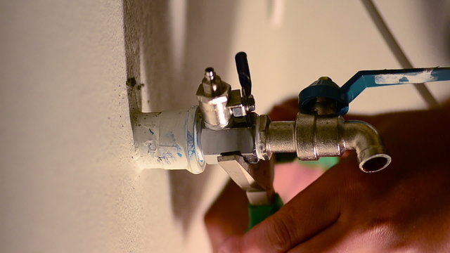 repairing faucet