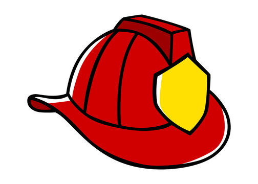 Doodle illustration of a firefighter helmet