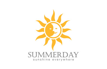 Sun Logo design vector. Day Night Sun Moon Logotype
