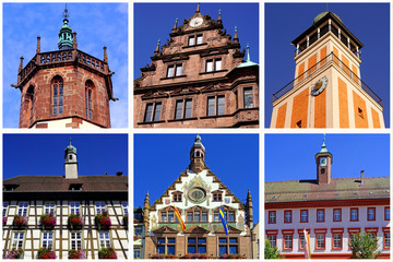 Fototapeta premium 6 Rathäuser im SCHWARZWALD