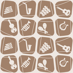 seamless background with musical instruments