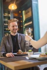 Young couple in the restaurant