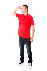 Fototapeta premium Handsome man looking away on copy space