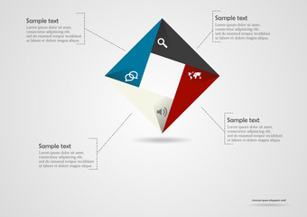 Square origami infographic