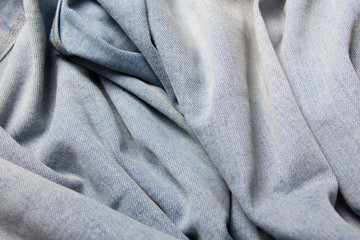 close up of wrinkled  jeans material