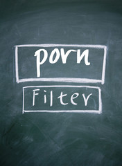Obraz premium Filter porn search contents interface on blackboard