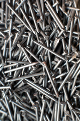 closeup of many iron nails