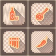 seamless background with symbols of Mexico