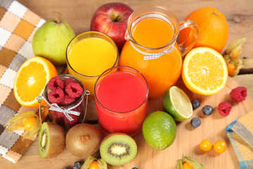 fruits and juice