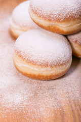 Fresh donuts. Shrove Tuesday. fat Thursday. homemade doughnuts
